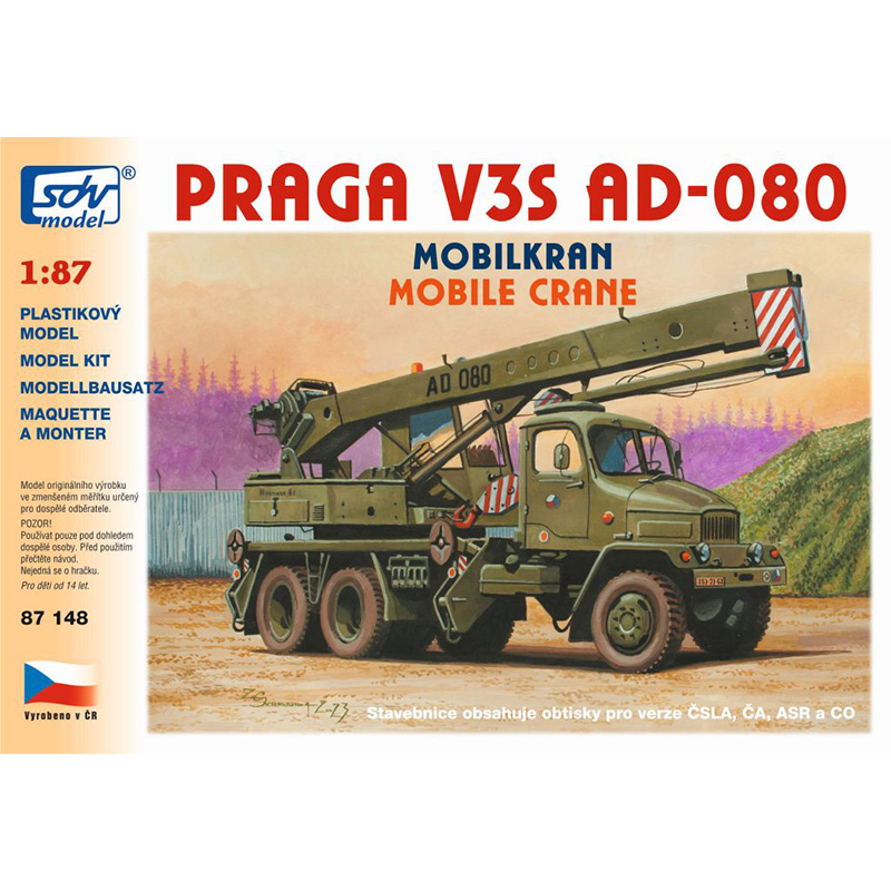 H0 SDV 87148 Praga V3S AD 080 vojenská