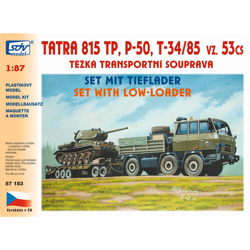 H0 SDV 87183 Stavebnice T815 6x6 TP, P-50, T-34/85 vz. 53cs