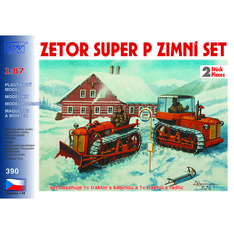 H0 SDV 390 Stavebnice Zetor Super P zimní set 2ks