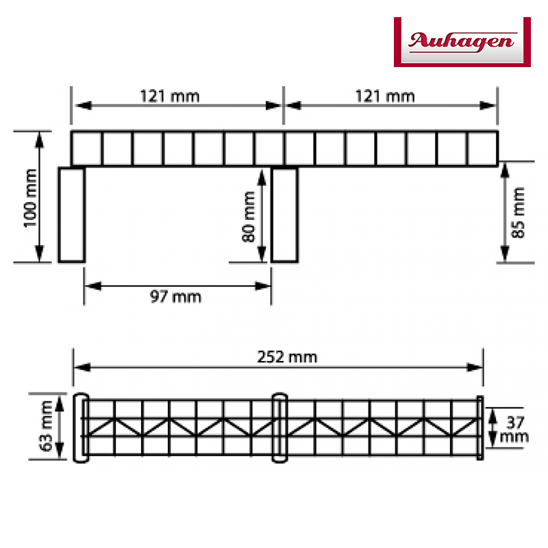 H0 Auhagen 11442 Most ocelový přídavný 2x121mm