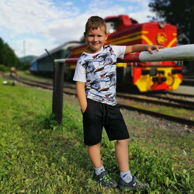   Dětské Tričko - Vlaky bílý rukáv