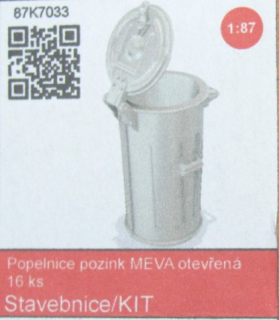 H0 MNM popelnice pozink Meva otevřená(16ks)
