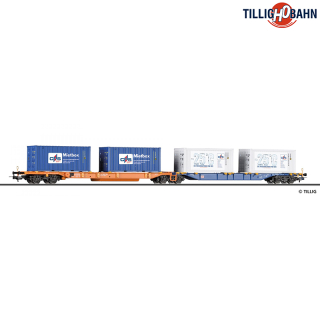 H0 Tillig 77059 Sggmrs DB + 4x20' kontejnery