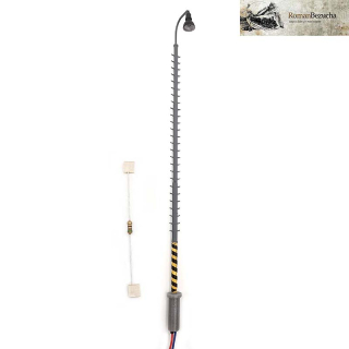 H0 RB 812 Lampa nádražní ocelová se stupačkami 155mm LED bílá