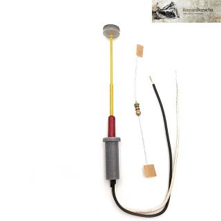 TT RB 631 Lampa parková žlutý sloup červený kryt, LED studená bílá