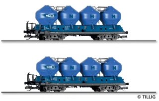 TT TILLIG 01114 - set dvou vozů na cement Uacs ČD NHN modrá