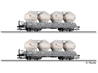 TT TILLIG 01118 - Set dvou vozů na sypké látky Uacs 451.1, Holcim (Česko) a.s.“, , VI. epocha