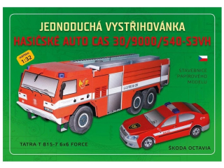 Vystřihovánka 106 Jednoduchá vystřihovánka - Hasičské auto CAS 30/9000/540-S3VH