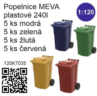 TT MNM Popelnice MEVA plastová 240l barevná (20ks)