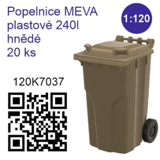 TT MNM Popelnice MEVA plastová 240l Hnědá (20ks)