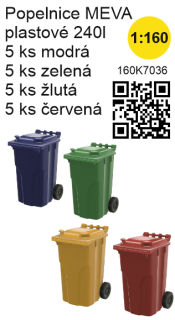 N Minimodels 1607036 Popelnice MEVA plastové 240l barevné (20ks)