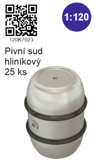 TT Minimodels 1207023 Pivní sud hliníkový 25 ks