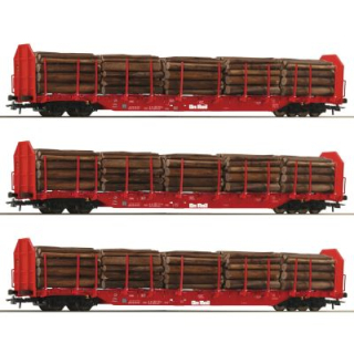 H0 Roco 6600318 3-dílný set vozů Klanicový vůz Rnoos OnRail