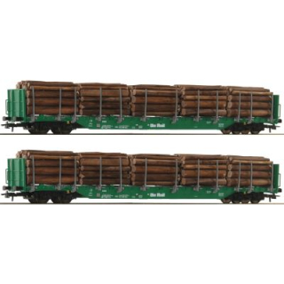 H0 Roco 6600319 2-dílný set vozů Klanicový vůz Rnoos OnRail