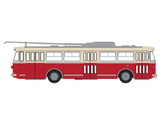 H0 Brekina 61356 Trolejbus Škoda 9 Tr červeno krémový