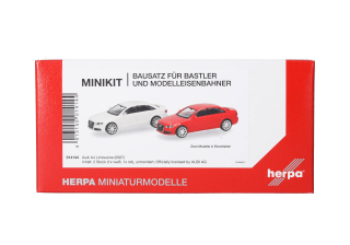 H0 Herpa 014144 MiniKit: limuzína Audi A4, bílá/červená