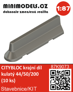 H0 Minimodels 9073 CITYBLOC krajní kulatý 44/50/200 (10 ks)