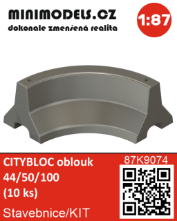H0 Minimodels 9074 CITYBLOC obloukový 44/50/100 (10 ks)