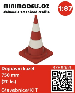 H0 MNM Dopravní kužel 750mm (20ks)