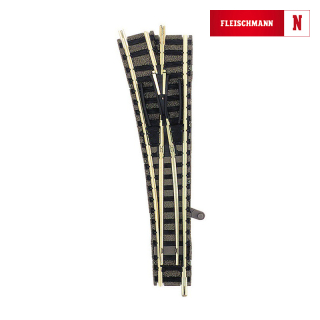 N FLEISCHMANN 9170 Výhybka ruční, 15° levá 111 mm, izol.srdcovka