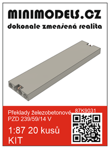 H0 MNM Překlady železobetonové PZD239/59/14 V (20ks)