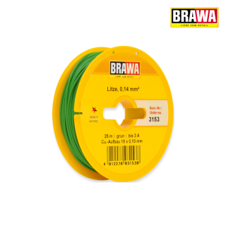 BRAWA 3153 Kabel 0,14x25m zelený