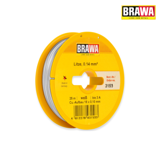 BRAWA 3159 Kabel 0,14x25m bílý